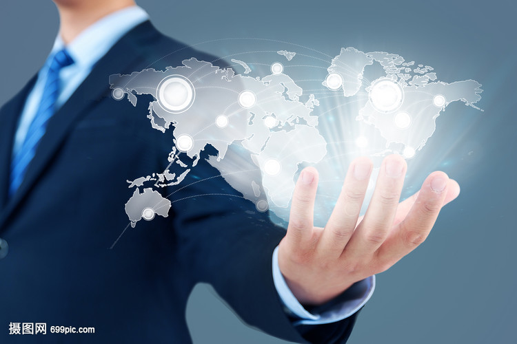商人手掌上的商務網(wǎng)絡(luò)科技